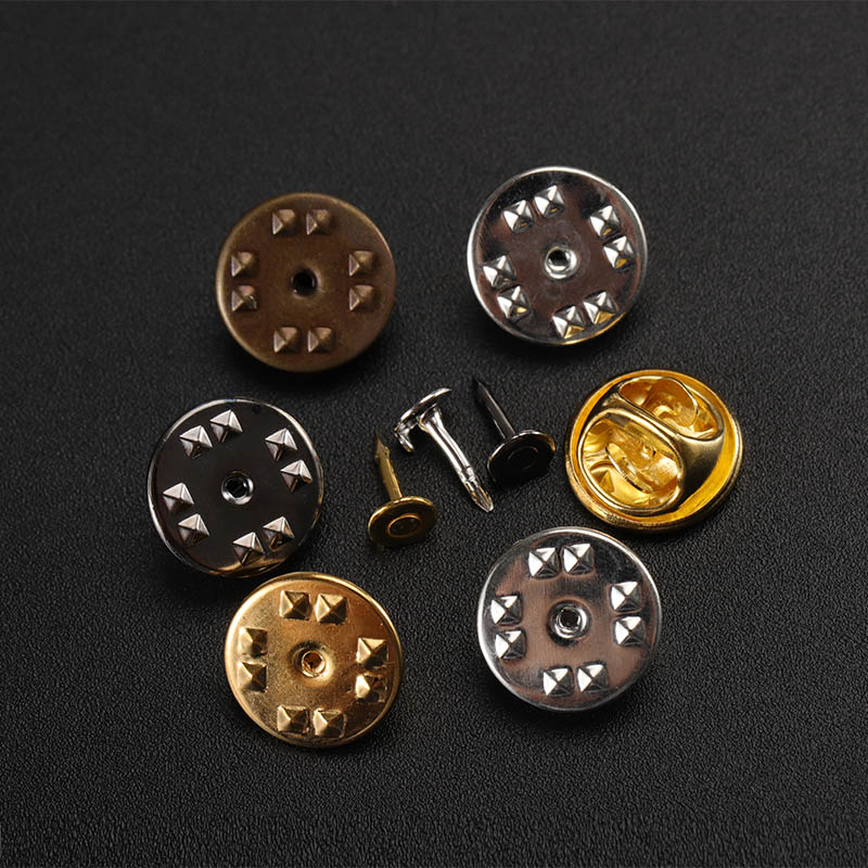 Brooch Pin Gold - 50セット/ロットゴールドロジウム銅ネイルタイタックラペルピンバッククラッチスキャッターバタフライクラスプスクイーズバッジホルダーDIYジュエリー