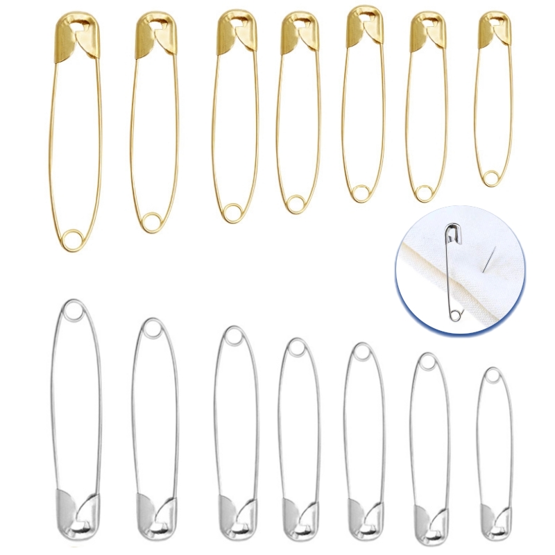 Brooch Pin Gold - 100 ピース/ロットステンレス鋼安全ピン 18-53 ミリメートルゴールドカラーブローチ DIY ホームクラフト衣類縫製補助ツールアクセサリー