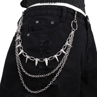 Wallet Chain Bag - ユニセックス ヒップホップ パンクロック メタル ウエストチェーン パンツキーリング
