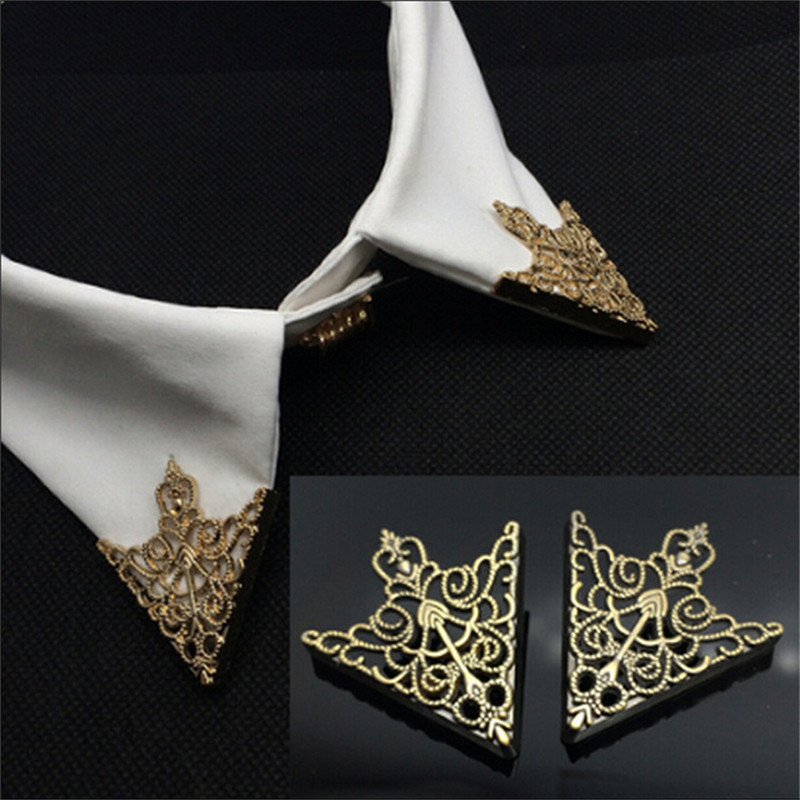 Brooch Pin Gold - ファッションゴールデンブローチピン女性のためのエレガントな襟クリップシャツアクセサリーレディースブラウス装飾