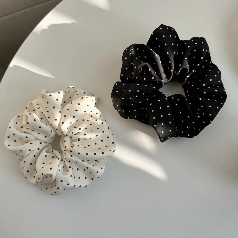 Women'S Formal Accessories - 2 個のエレガントなミニマリストヘアシュシュ女性用シルクシミュレーションヘアネクタイウェーブポイント弾性ヘアループポニーテールアクセサリー