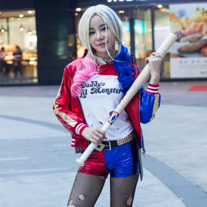 Women'S Harley Quinn Accessories - 自殺コスプレアニメハーレーコスチュームクインフローズンドレス子供大人スーツポップトップス分隊アクセサリー女性用NM34