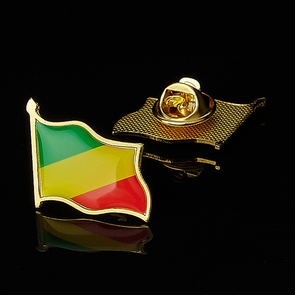 Brooch Pin Gold - ボーイフレンドのための金メッキバッジ、drc、アフリカの国、国家旗、ブローチの再パブリック