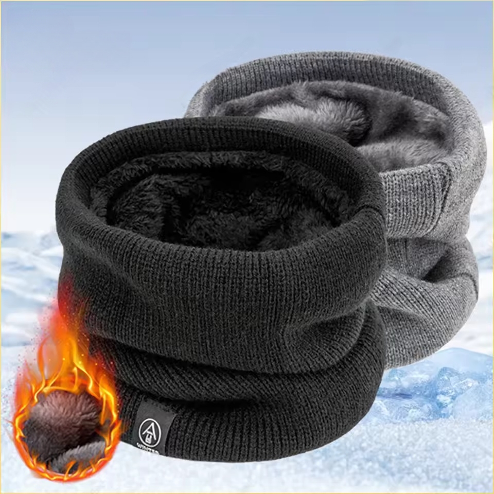 Women'S Winter Accessories Set - 冬用ネックウォーマー スカーフ フリース裏地付き 防風ゲートル ソフト断熱材 男性用