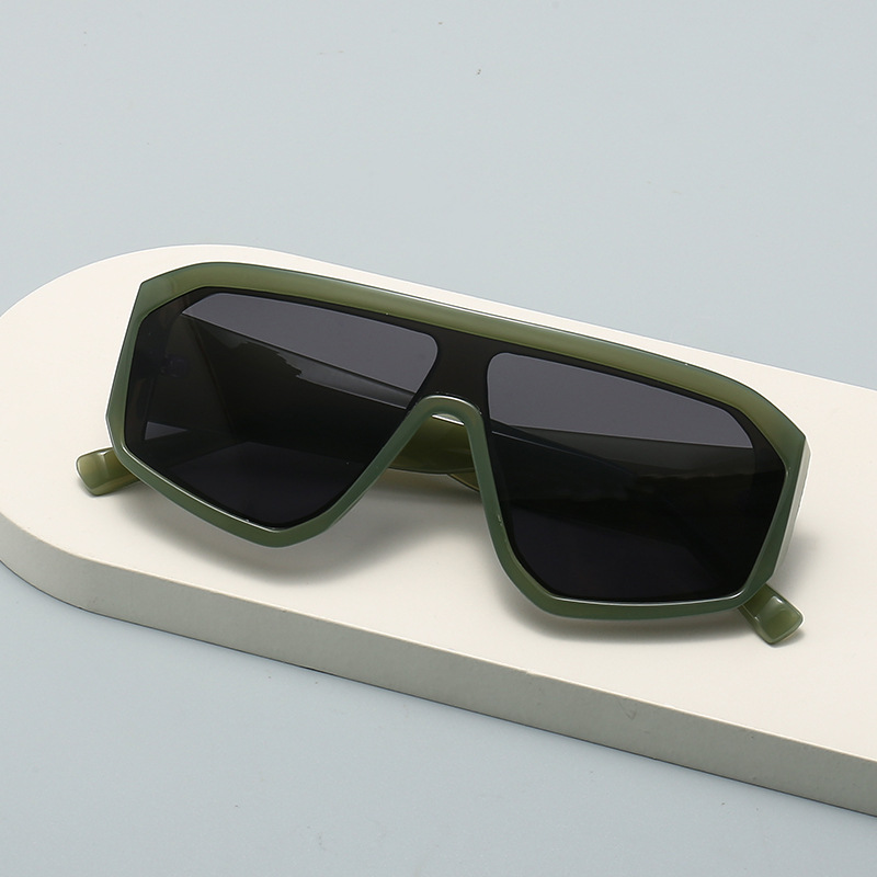 新しい Y2K ラージフレーム結合ボディスクエアサングラス女 - Sunglasses Oversized Square のレビューと価格