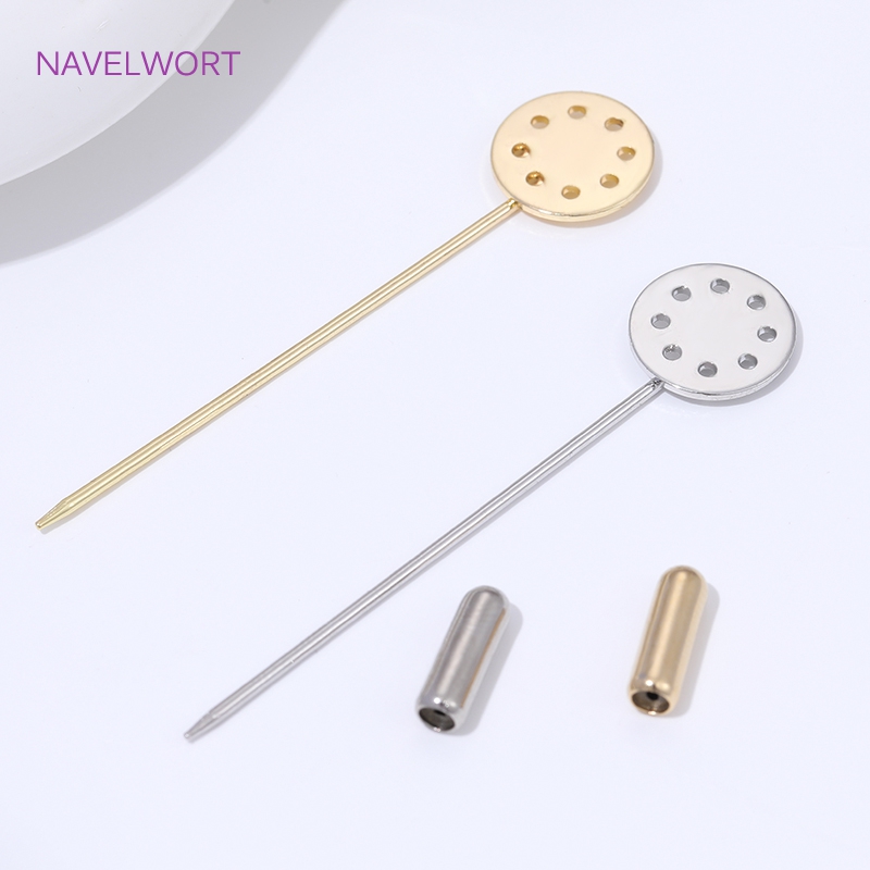 14K金メッキロングブローチ安全ピン12mmブランクベースト - Brooch Pin Gold のレビューと価格