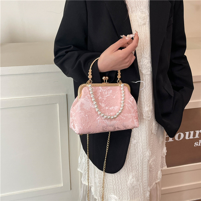 ヴィンテージクラシックレースバッグパールイブニングバッグウェ - Wallet Chain Bag のレビューと価格