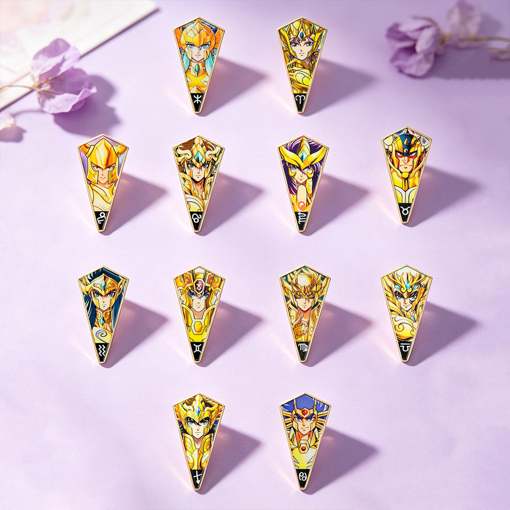 6-12個入りアニメ聖闘士星矢エナメルピン、バックパック用漫 - Brooch Pin Gold のレビューと価格