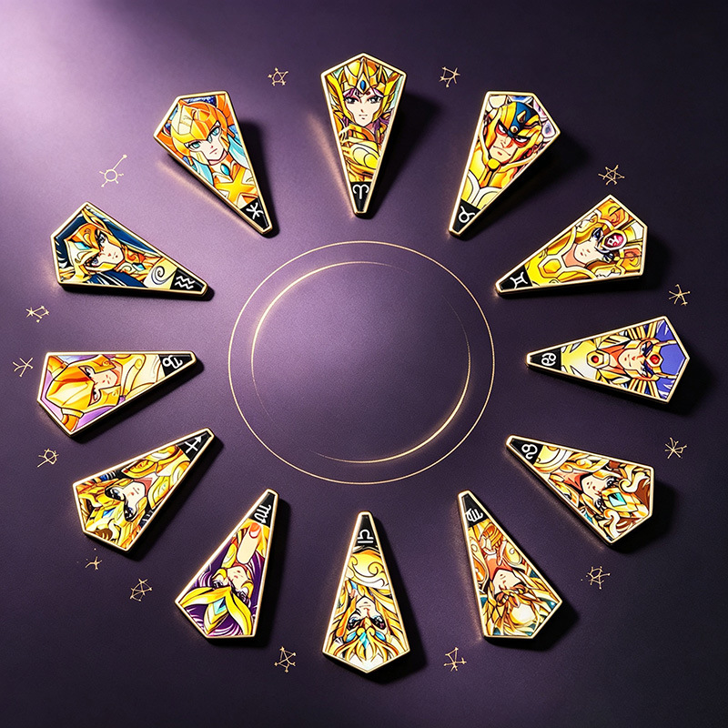 6-12個入りアニメ聖闘士星矢エナメルピン、バックパック用漫 - Brooch Pin Gold のレビューと価格