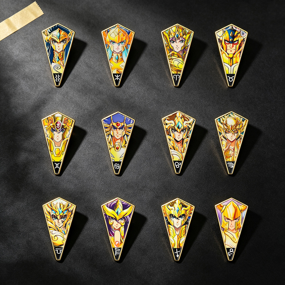 6-12個入りアニメ聖闘士星矢エナメルピン、バックパック用漫 - Brooch Pin Gold のレビューと価格