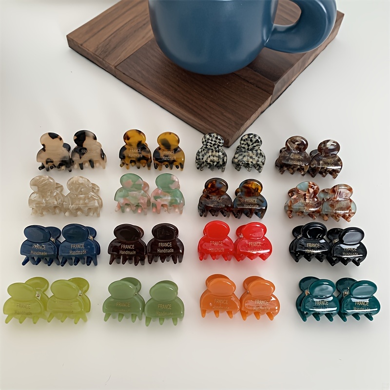 女性のためのミニギャザークロー,小サイズ,サメ型クリップ,甘 - Hair Claw Clip Set のレビューと価格