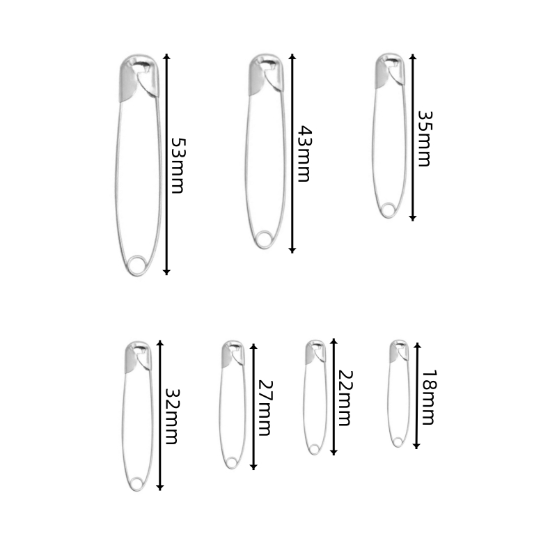100 ピース/ロットステンレス鋼安全ピン 18-53 ミリ - Brooch Pin Gold のレビューと価格