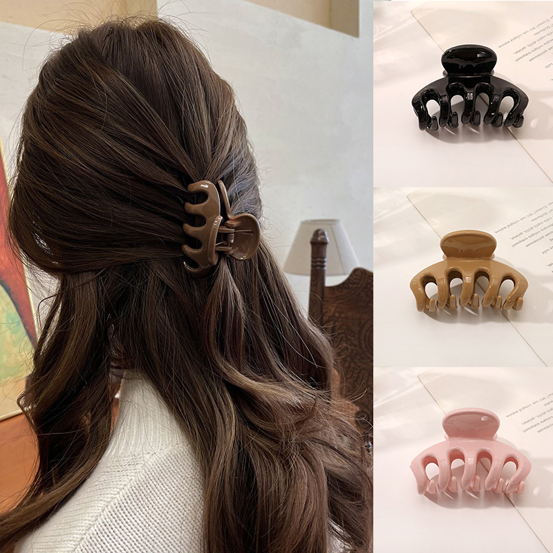 新しいキャンディーカラーのヘアクリップ女性のためのアクリルヘ - Hair Claw Clip Set のレビューと価格