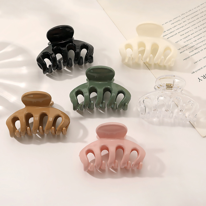 新しいキャンディーカラーのヘアクリップ女性のためのアクリルヘ - Hair Claw Clip Set のレビューと価格