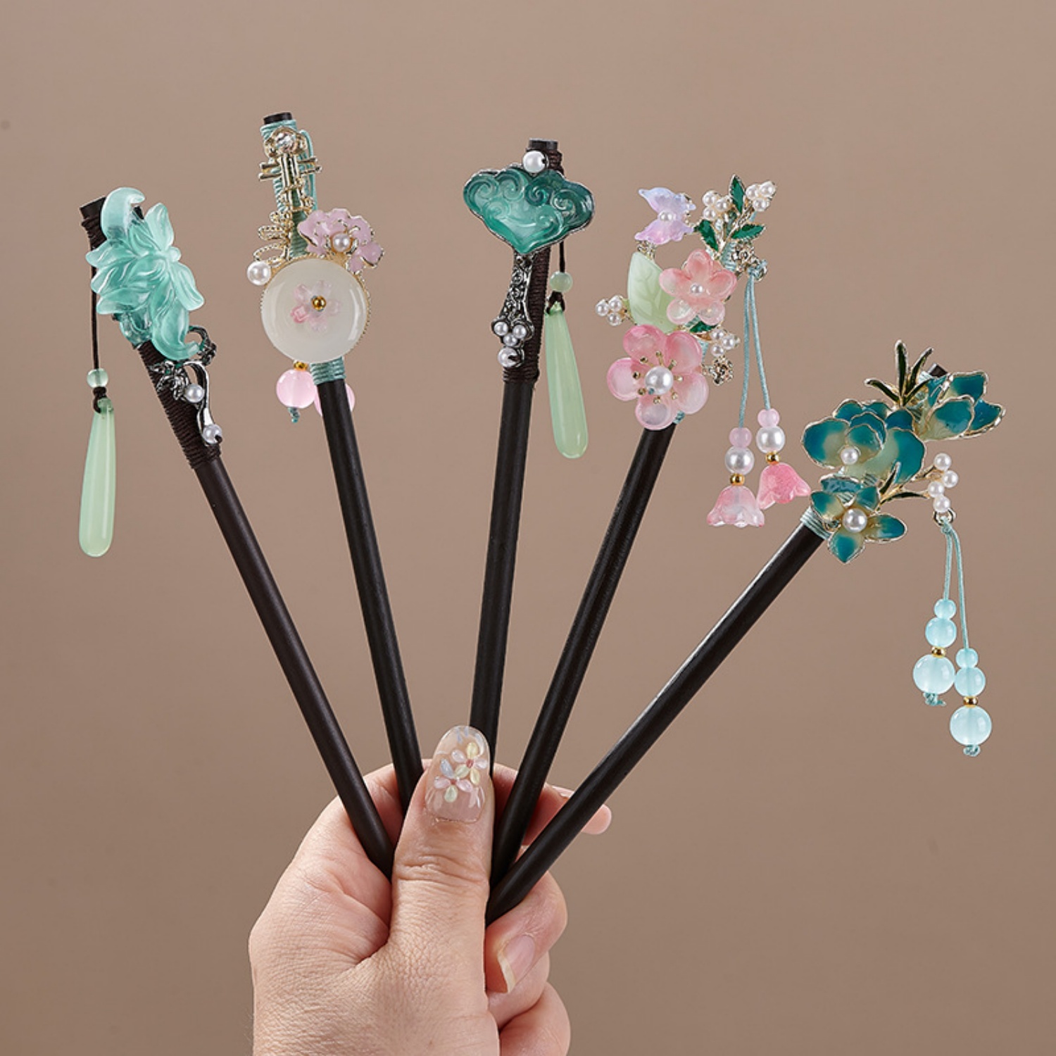 ヴィンテージフラワーヘアピン女性のためのエレガントな木製花ヘ - Women'S Formal Accessories のレビューと価格