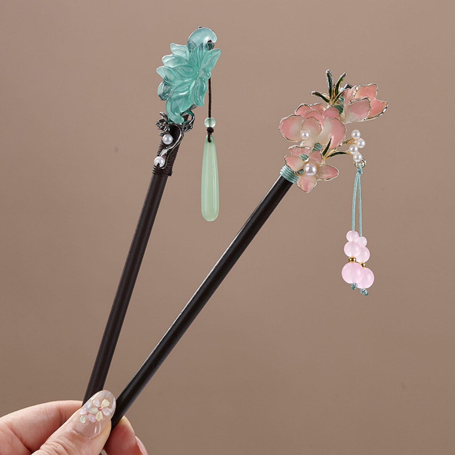 ヴィンテージフラワーヘアピン女性のためのエレガントな木製花ヘ - Women'S Formal Accessories のレビューと価格