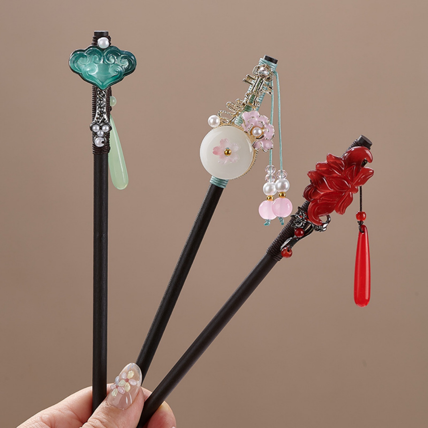 ヴィンテージフラワーヘアピン女性のためのエレガントな木製花ヘ - Women'S Formal Accessories のレビューと価格