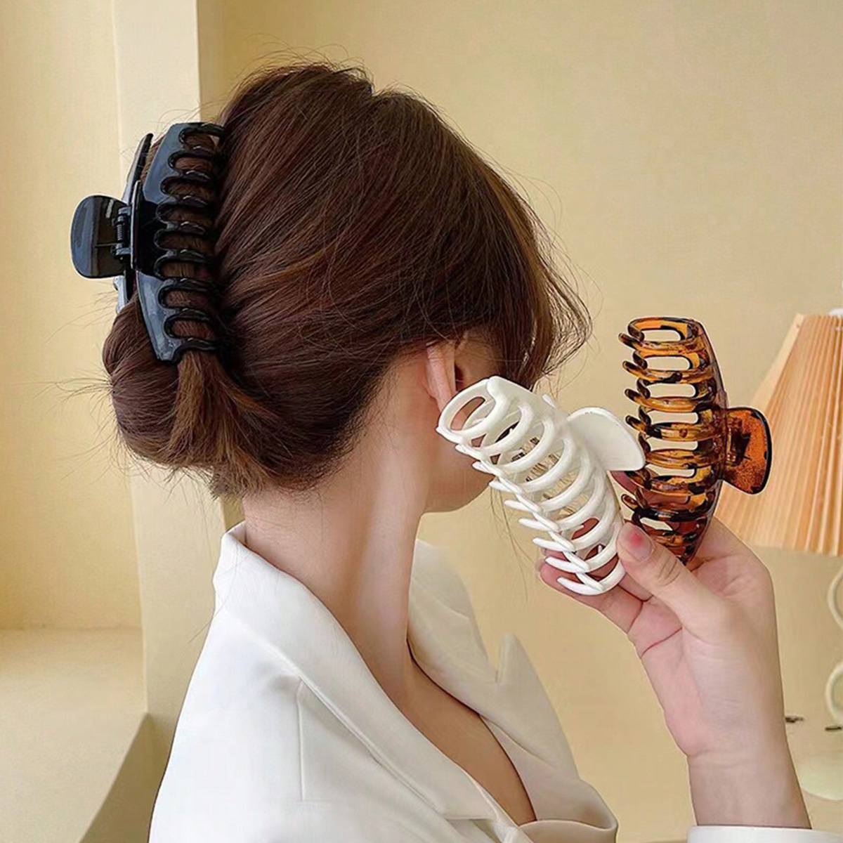 4個入り レディース マルチカラー レジンフラワー シンプル - Hair Claw Clip Set のレビューと価格