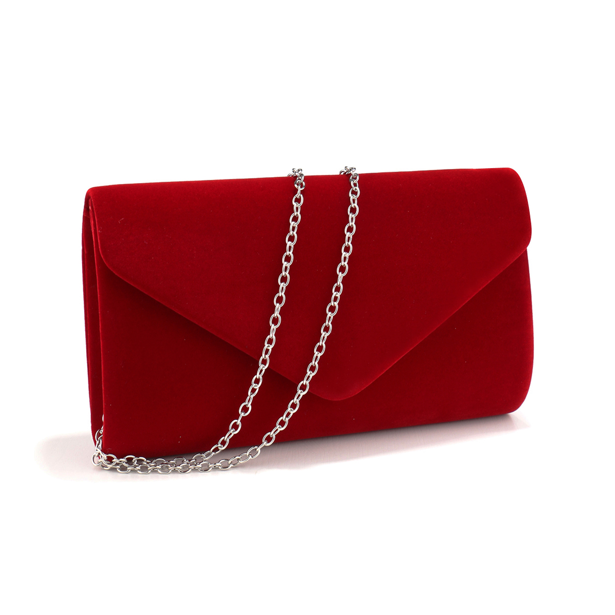 赤色の女性のイブニングバッグカバー封筒デザインパーティーウェ - Wallet Chain Bag のレビューと価格