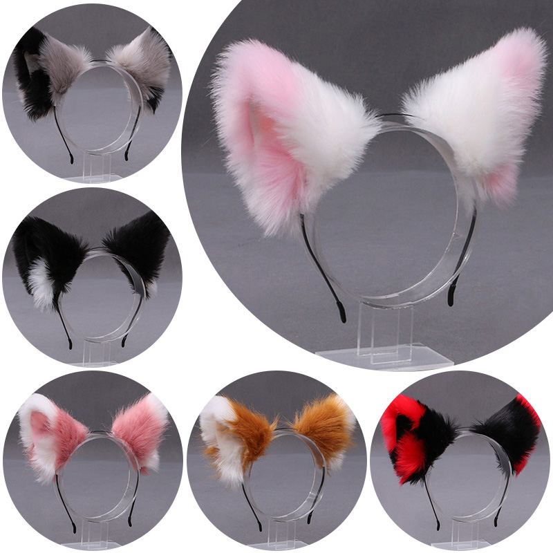 ふわふわキツネ猫耳ぬいぐるみヘッドバンドソフト毛皮のようなヘ - Women'S Formal Accessories のレビューと価格