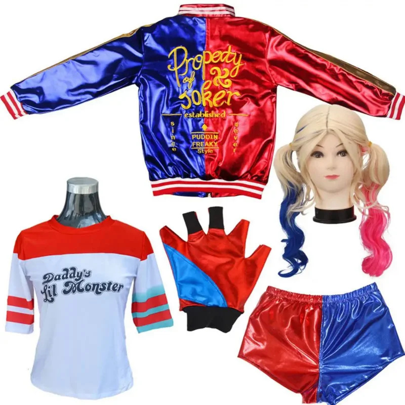 自殺コスプレアニメハーレーコスチュームクインフローズンドレス - Women'S Harley Quinn Accessories のレビューと価格
