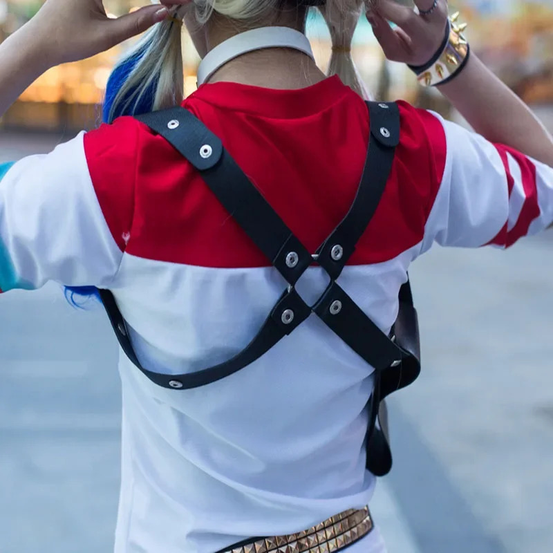 自殺コスプレアニメハーレーコスチュームクインフローズンドレス - Women'S Harley Quinn Accessories のレビューと価格