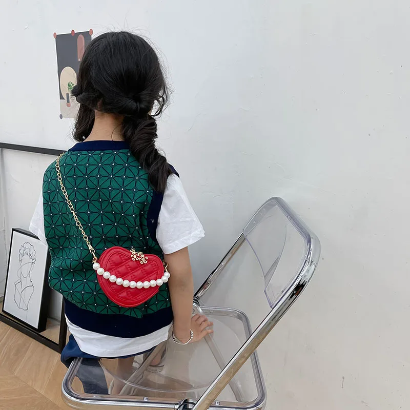 小さな女の子のためのハート型のショルダーバッグ,かわいい小さ - Wallet Chain Bag のレビューと価格