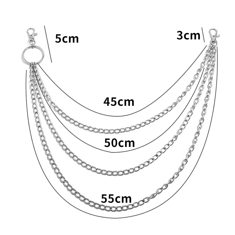 レイヤーメタルベルトチェーンパンクフックメタルウエストウォレ - Wallet Chain Bag のレビューと価格