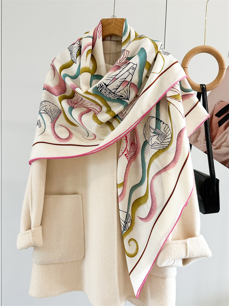 両面 135 センチメートルスカーフ高級デザイナーカシミヤパ - Women'S Winter Accessories Set のレビューと価格