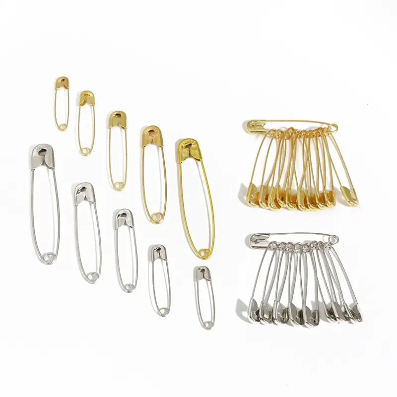 50/100/150個入り ゴールドシルバーセーフティピン  - Brooch Pin Gold のレビューと価格