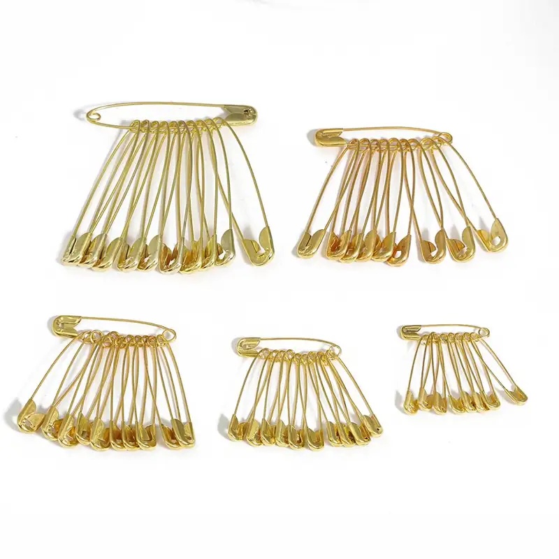 50/100/150個入り ゴールドシルバーセーフティピン  - Brooch Pin Gold のレビューと価格