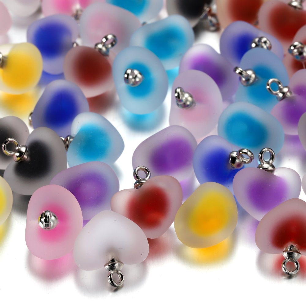 10個/ロット レジン製フロスト加工マルチカラーハートチャー - Resin Bangle Bracelet のレビューと価格
