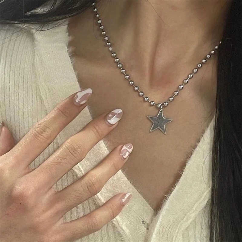 Kpop クールパンクヴィンテージスターペンダントチェーンネ - Women'S Emo Accessories のレビューと価格