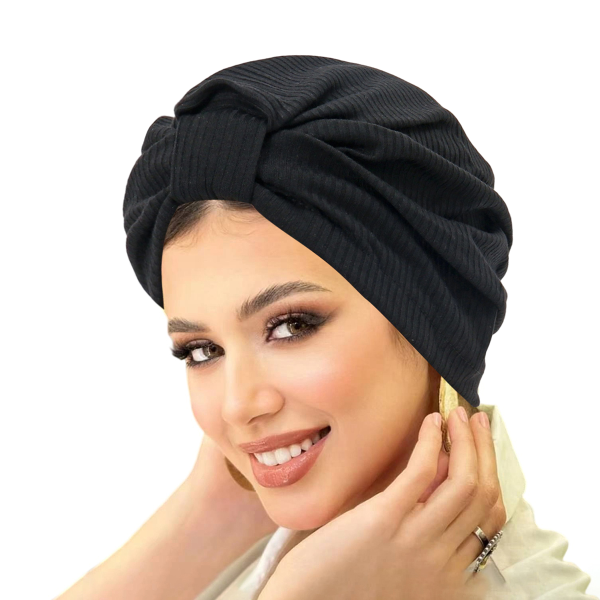 新しいソリッドカラーの女性イスラム教徒ヒジャーブキャップラッ - Women Accessories India のレビューと価格