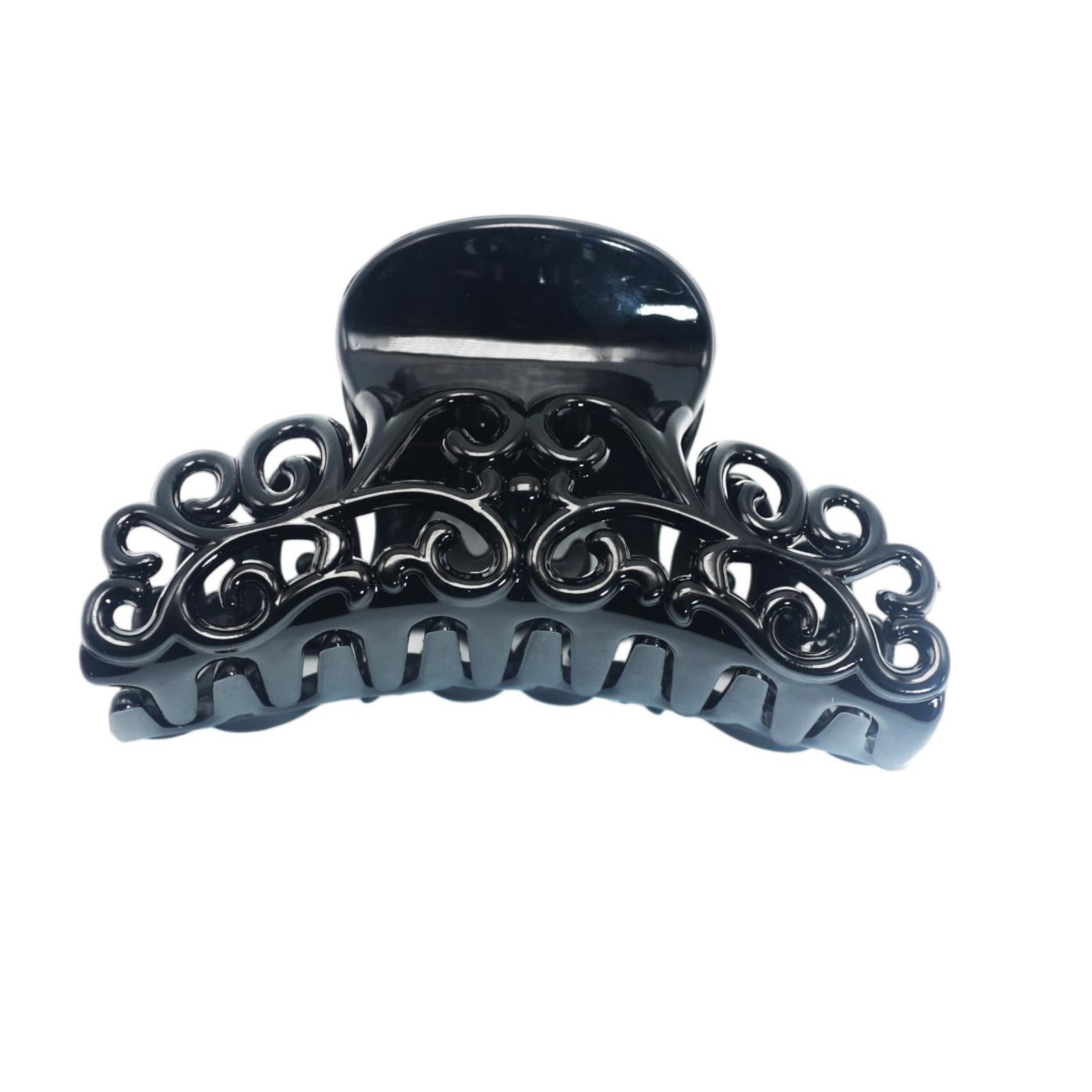 4 個黒プラスチックヘアクロー詰め合わせ中空花柄サメクリップ - Hair Claw Clip Set のレビューと価格