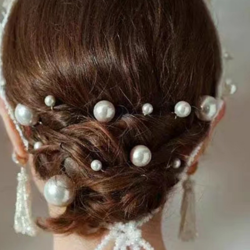 パールクリスタルヘアピンコームセットブライダルウェディングヘ - Women'S Formal Accessories のレビューと価格