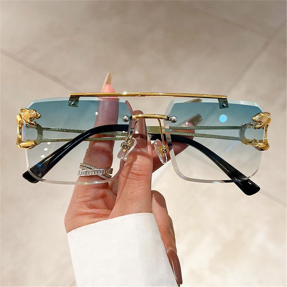 レトロダブルブリッジリムレスサングラスメタル UV400 特 - Sunglasses Oversized Square のレビューと価格