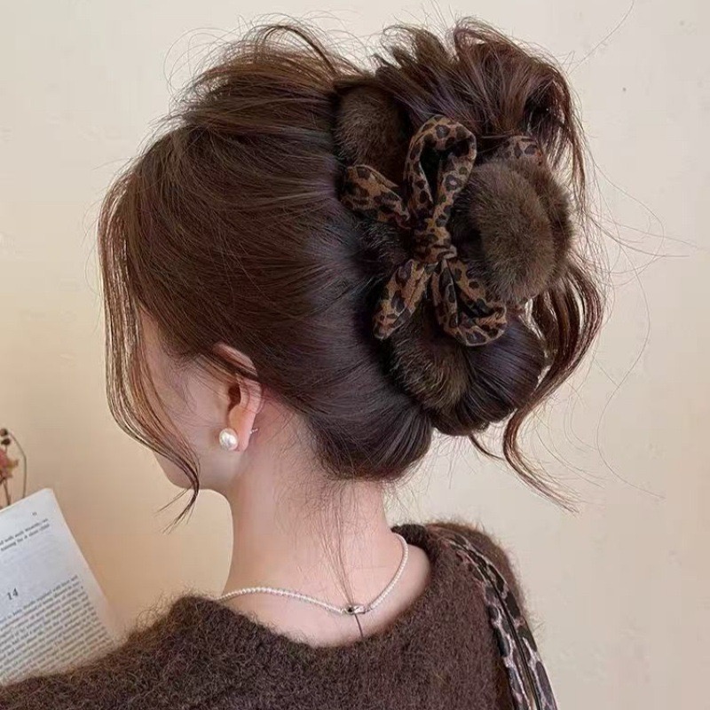1個入り 高級感のあるヒョウ柄リボンヘアクリップ、フェイクミ - Women'S Winter Accessories Set のレビューと価格