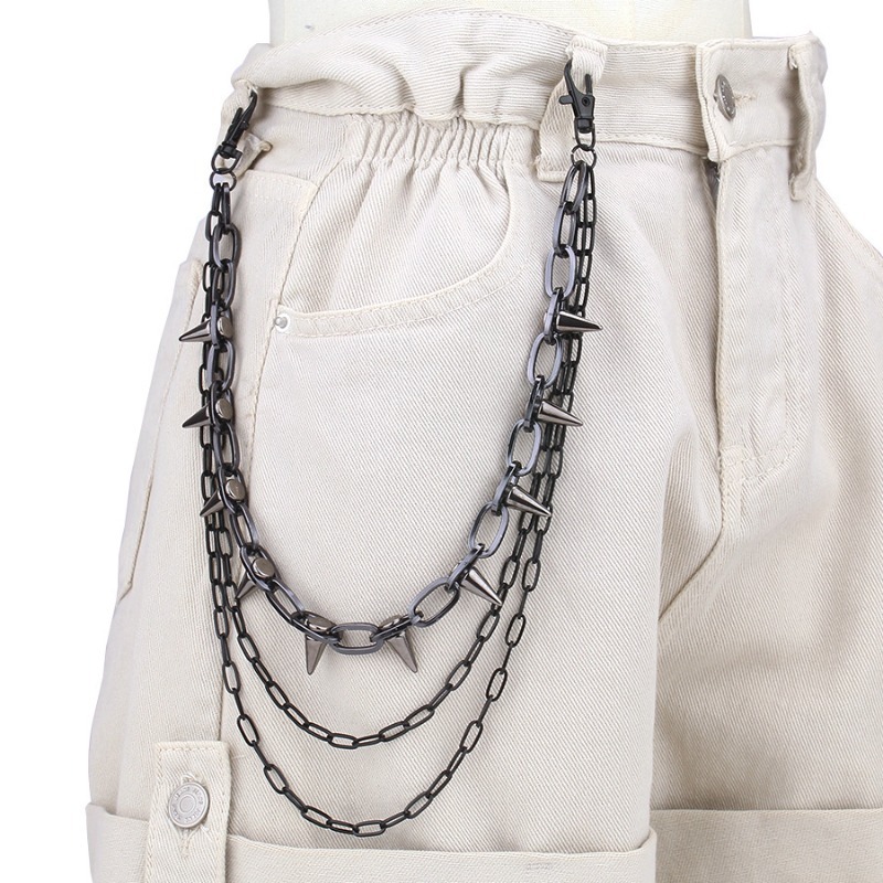 ヒップホップ パンクロック メタルパンツ ウエストチェーン  - Wallet Chain Bag のレビューと価格