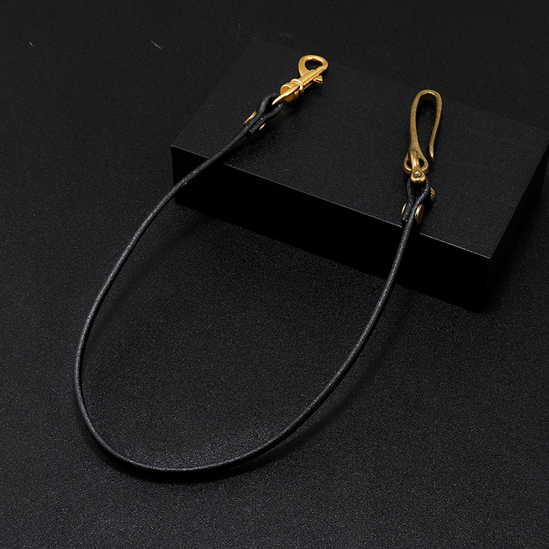 手作りロングバイカーオートバイトラック運転手ブラウンブラック - Wallet Chain Bag のレビューと価格