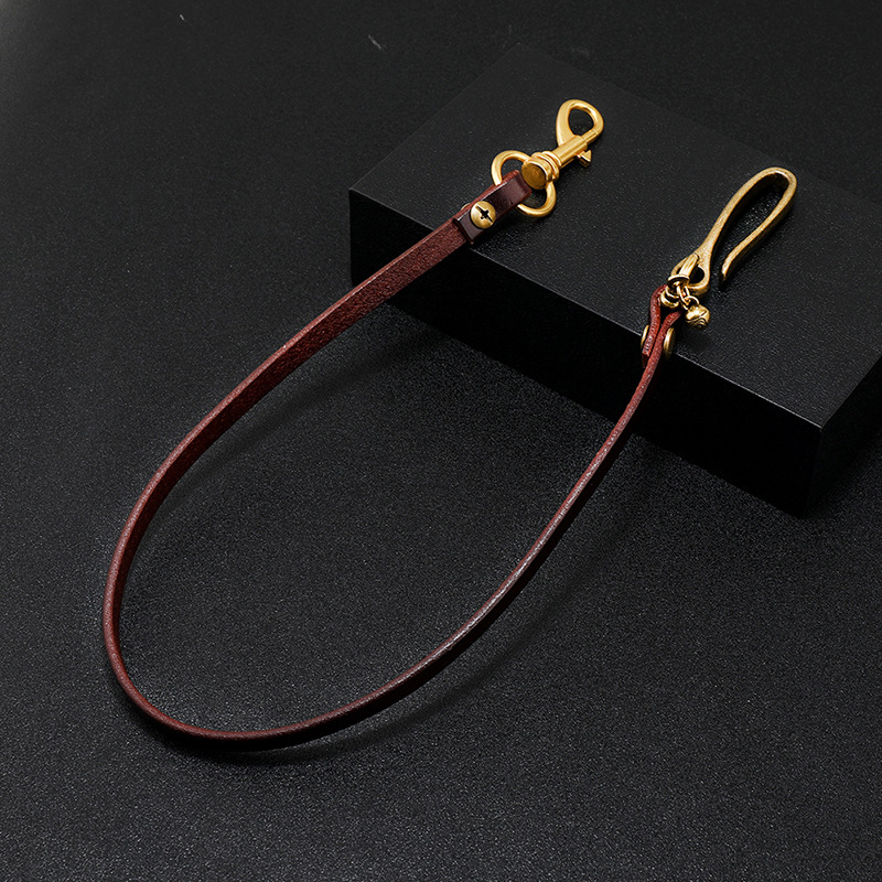 手作りロングバイカーオートバイトラック運転手ブラウンブラック - Wallet Chain Bag のレビューと価格