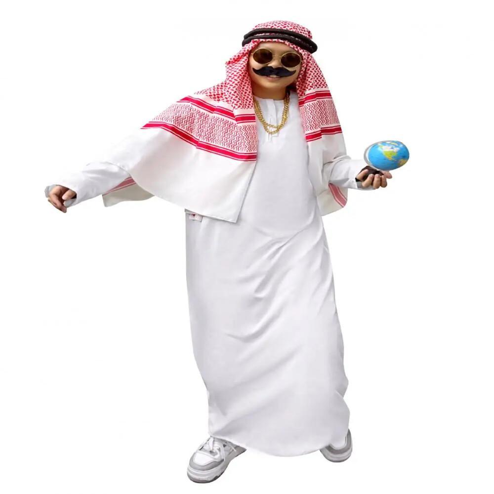新しいアラビアドバイ衣装UAEシェイクコスプレローブターバン - Women Accessories Uae のレビューと価格