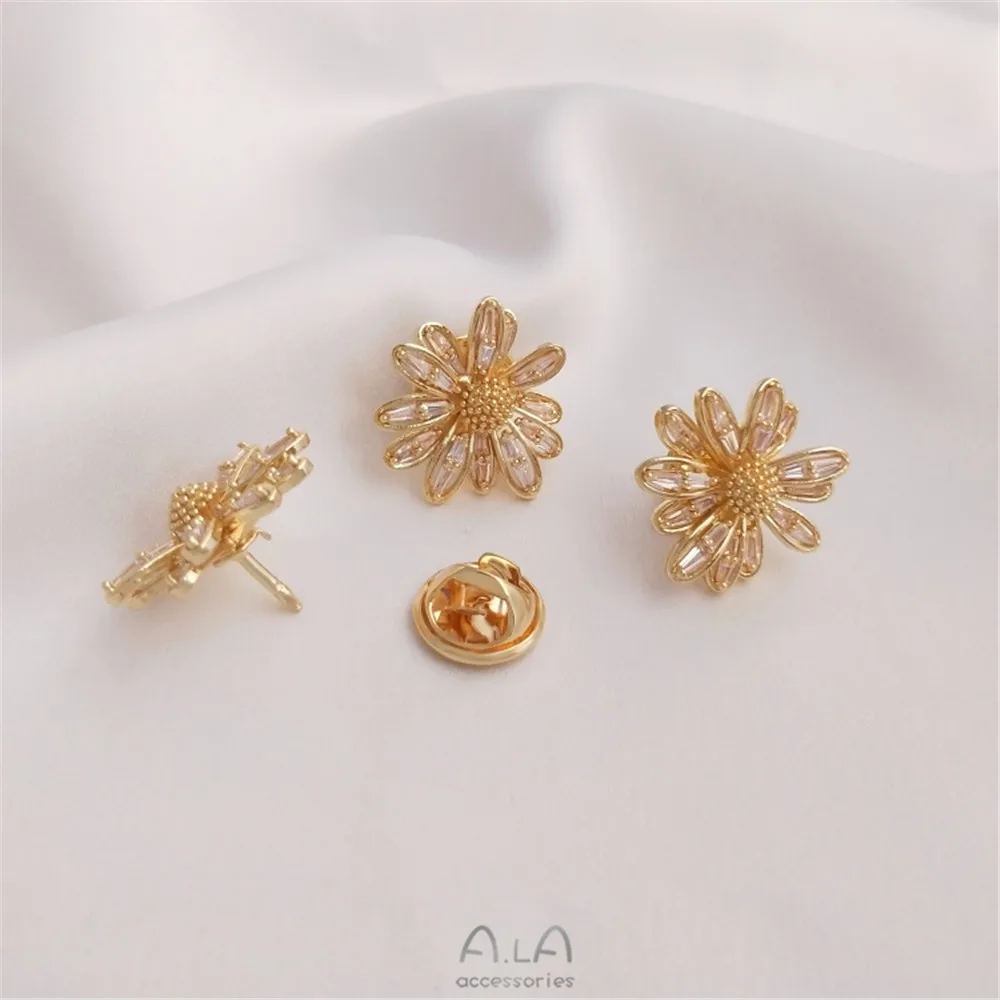 14K金メッキマイクロインレイジルコン蝶型バヨネットニードル - Brooch Pin Gold のレビューと価格