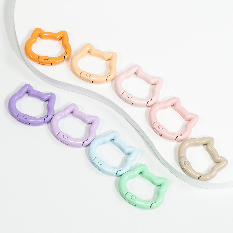 5個入り キュートなハート型猫キーホルダー リング カラビナ - Wallet Chain Bag のレビューと価格