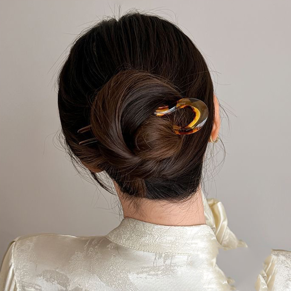 U 字型ヘアフォークファッションべっ甲模様アセテートアクリル - Women'S Formal Accessories のレビューと価格