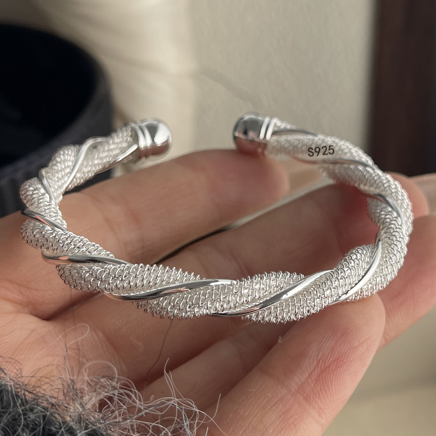 100% ソリッド 925 スターリングシルバーレトロブレス - Resin Bangle Bracelet のレビューと価格