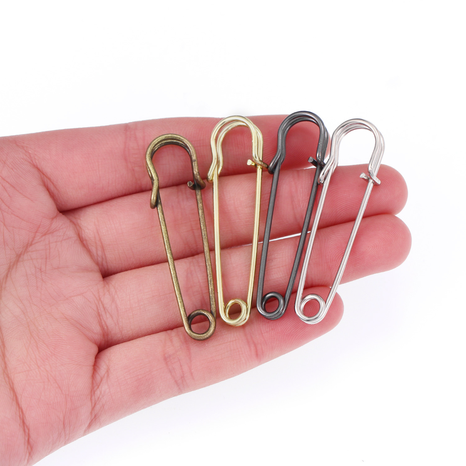 20 個 50 ミリメートル金属安全ピンシルバー/ゴールド/ - Brooch Pin Gold のレビューと価格