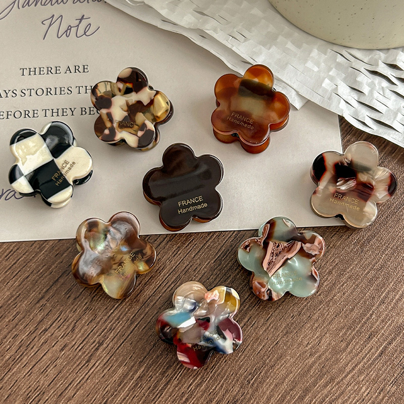 8個セット 可愛い花柄アセテートヘアクリップ レディース 薄 - Hair Claw Clip Set のレビューと価格