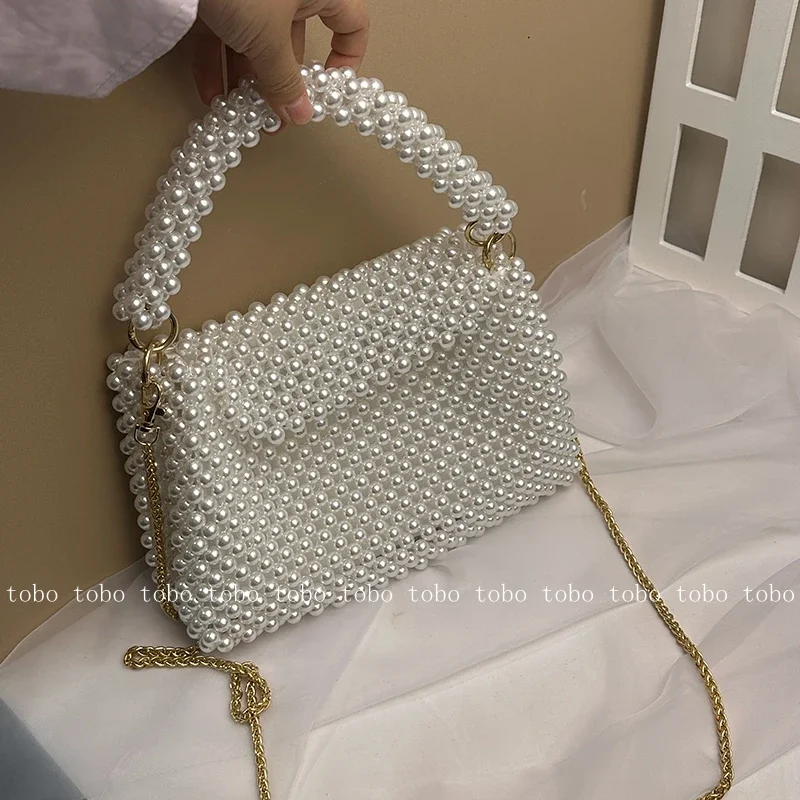 女性のための真珠の財布,透かし彫りのトートバッグ,レトロ,イ - Wallet Chain Bag のレビューと価格