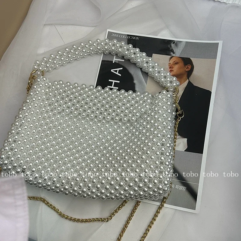 女性のための真珠の財布,透かし彫りのトートバッグ,レトロ,イ - Wallet Chain Bag のレビューと価格